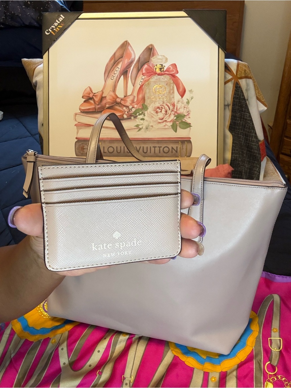 kate spade Pale Pink Leather Tote with Bow Charm Accent - Picture 9 of 16